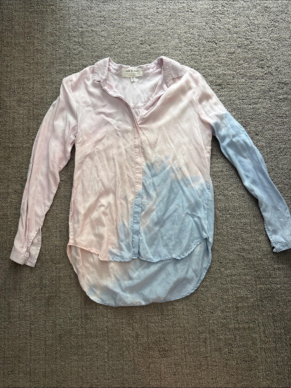 Cloth & Stine Pink and Blue Ombre Button-Down Shirt